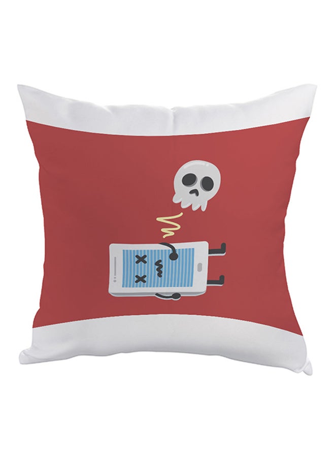 Skull Printed Pillow Red/White/Black 40x40cm