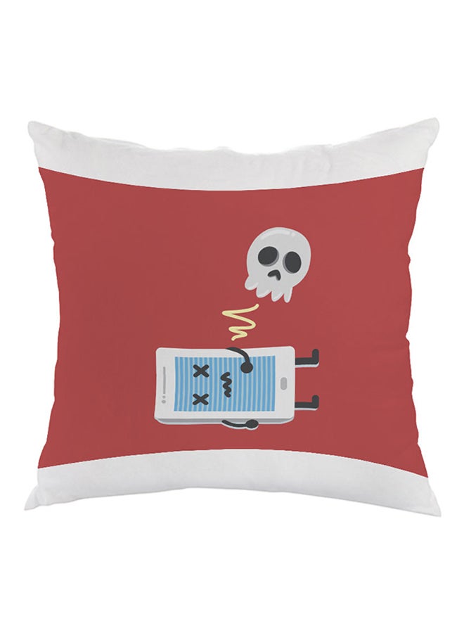 Skull Printed Pillow Red/White/Black 40x40cm