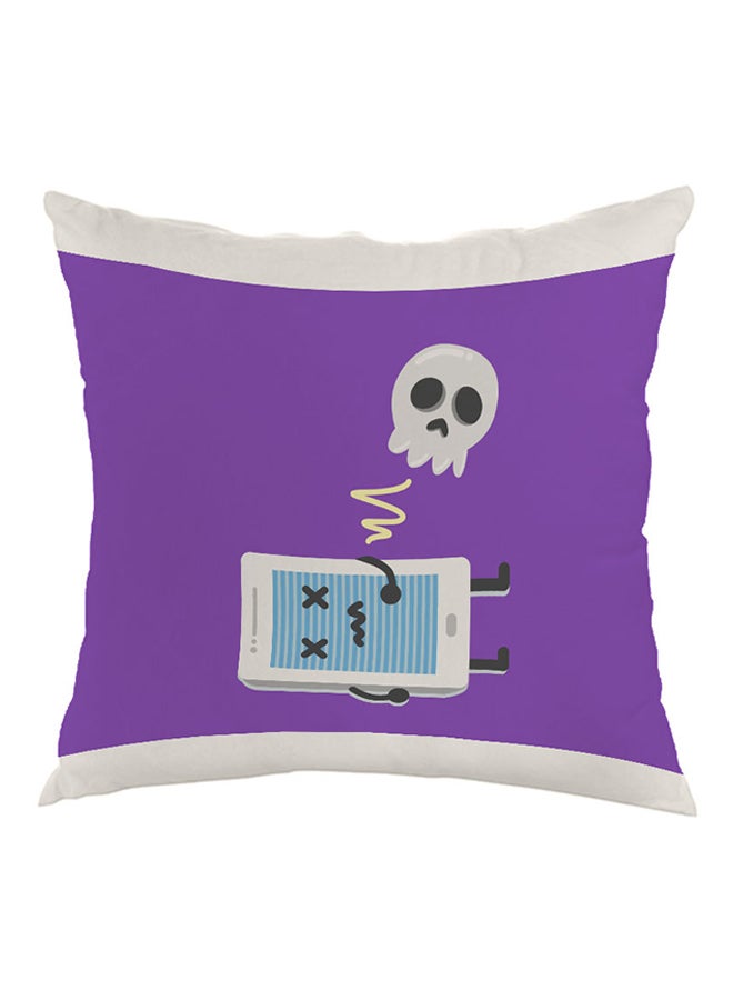 وسادة بطبعة جمجمة أرجواني/أسود/أبيض 40x40سم