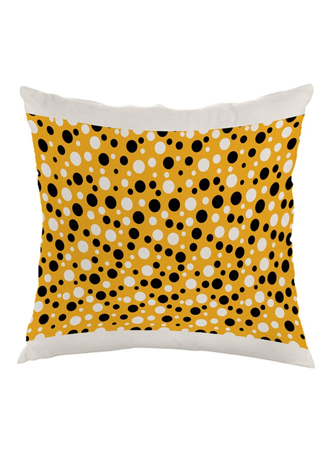 Small And Big Balls Printed Pillow Yellow/Black/White 40 x 40cm