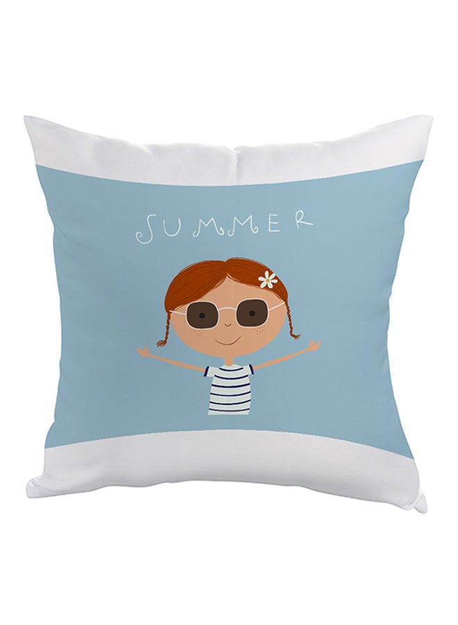 Decalac Summer Printed Pillow Blue/White/Beige 40 x 40cm