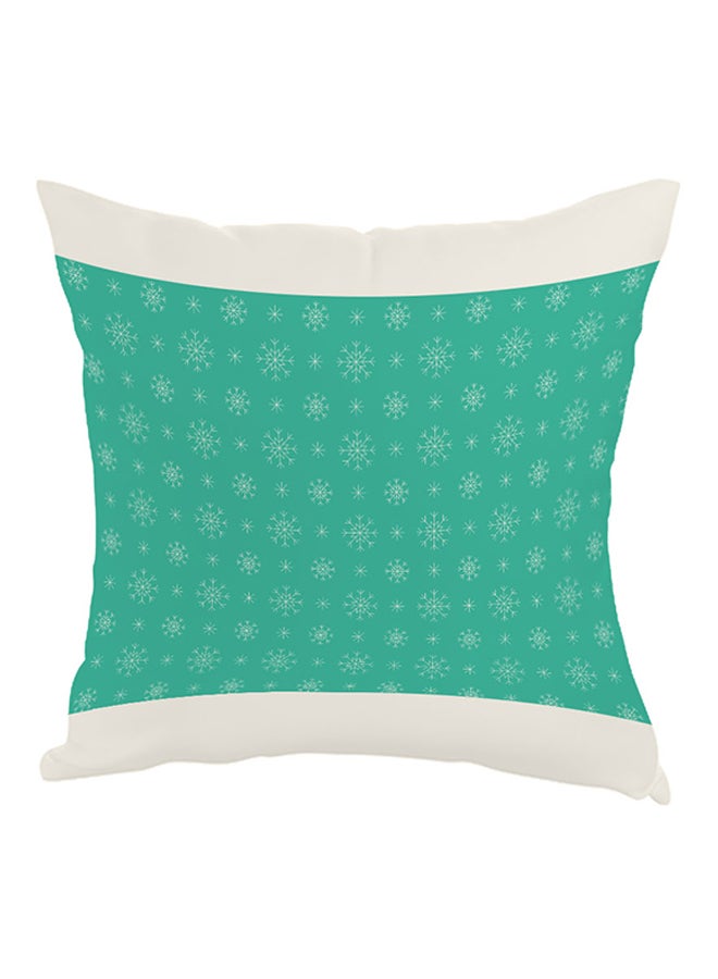 Snowfall Printed Pillow Green/White 40 x 40cm