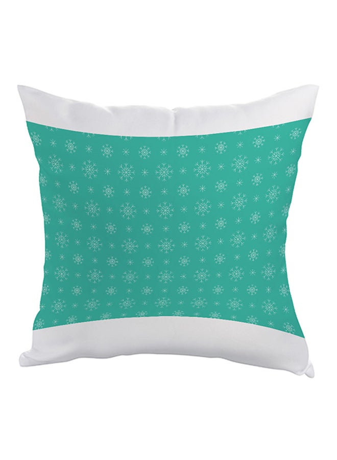 Snowfall Printed Throw Pillow Green/White 40 x 40cm