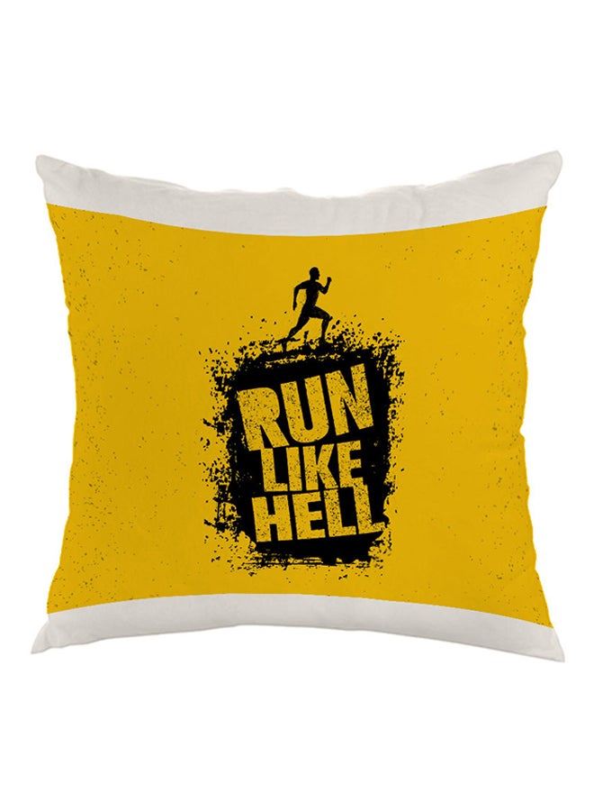 Sport Printed Pillow Yellow/Black/White 40 x 40cm