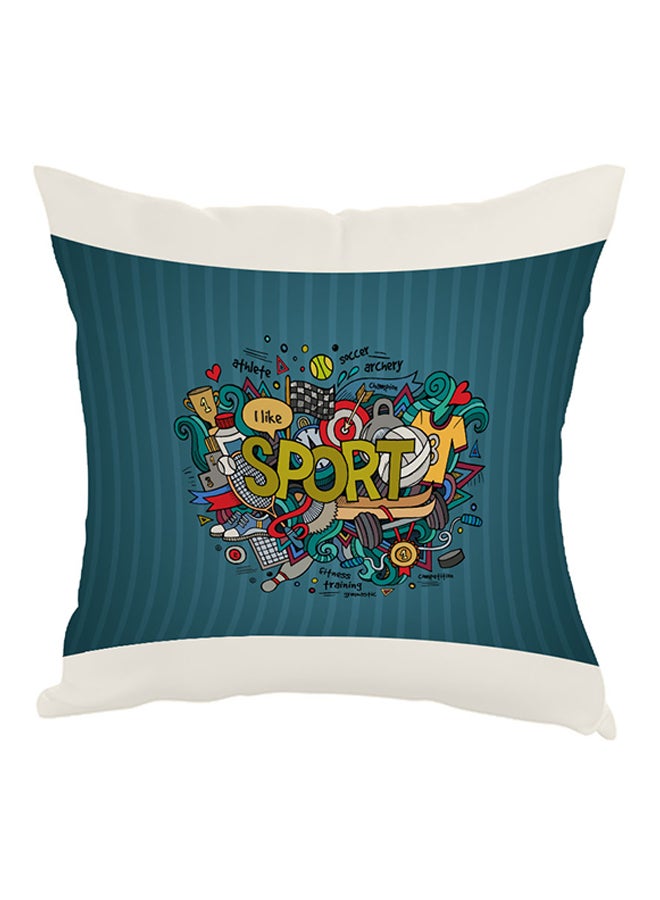 Decalac Sports Games Printed Pillow Blue/White/Green 40 x 40cm
