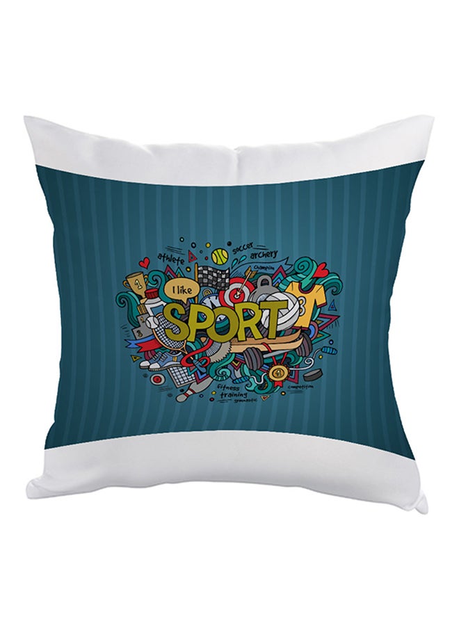 Decalac Sports Games Printed Pillow Blue/White/Green 40 x 40cm