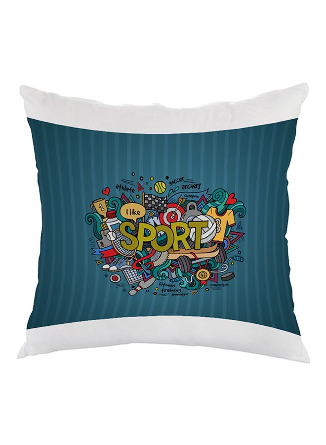 Decalac Sports Games Printed Pillow Blue/White/Green 40 x 40cm