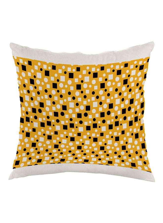 ديكالاك وسادة نوم بطبعة مربعات ودوائر أصفر/أبيض/أسود 40 x 40سم