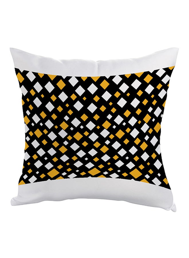 وسادة نوم بطبعة مربعات أصفر/أبيض/أسود 40 x 40سم