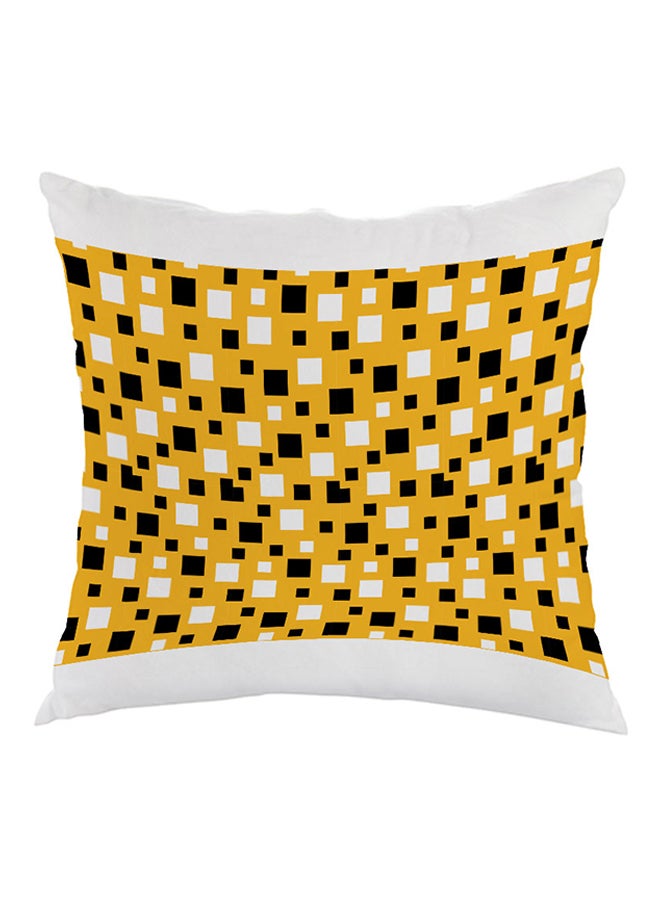 ديكالاك وسادة بطبعة مربعات أبيض/أسود/أصفر 40 x 40سم
