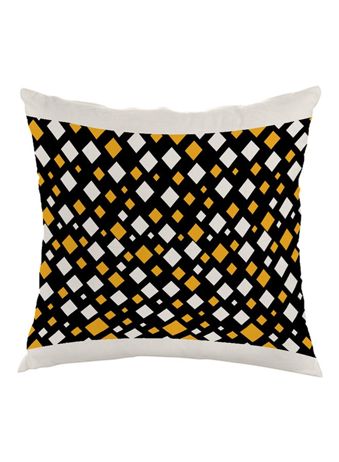 وسادة نوم بطبعة مربعات أصفر/أبيض/أسود 40 x 40سم