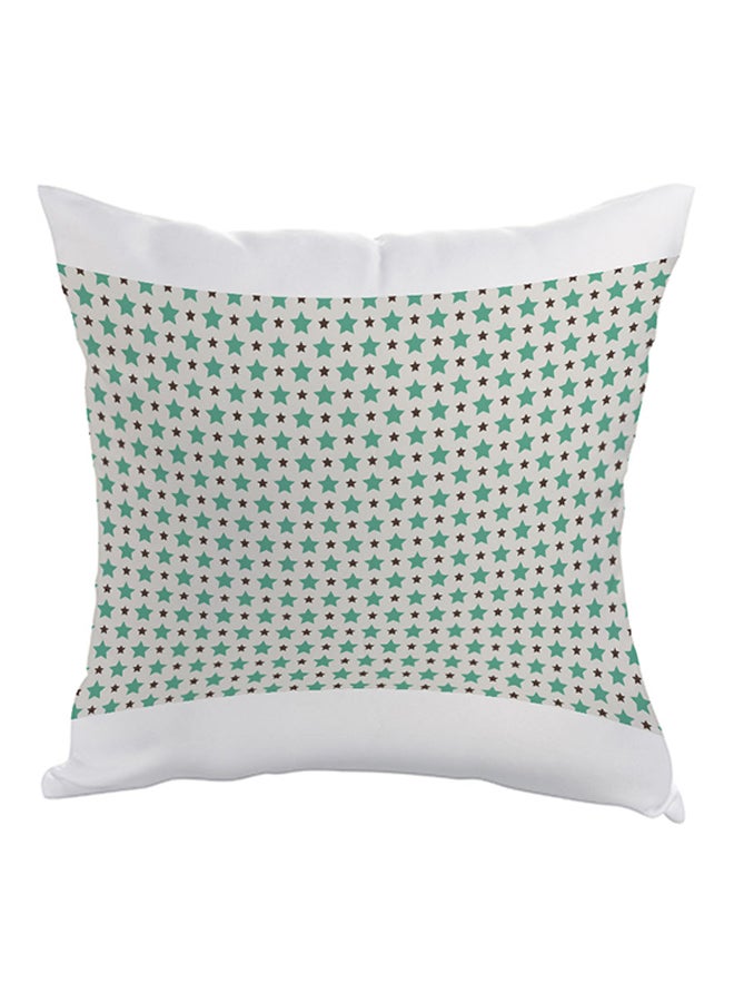 Decalac Stars Motifs Printed Pillow Green/Grey/White 40 x 40cm