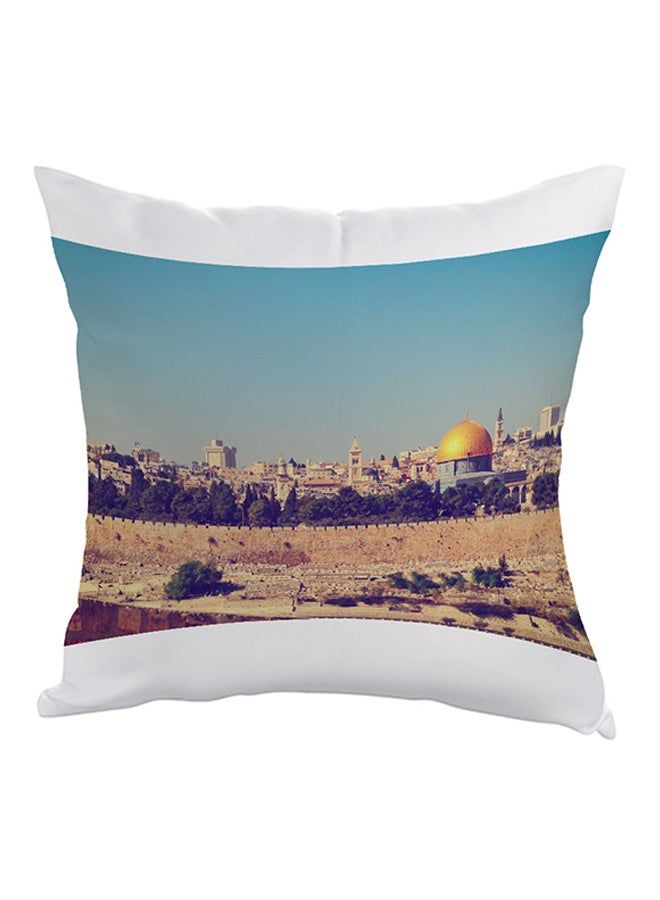 ديكالاك وسادة مطبوعة بتصميم القدس دولة فلسطين أزرق/أبيض/ بيج 40 x 40Ø³Ù†ØªÙŠÙ…ØªØ±