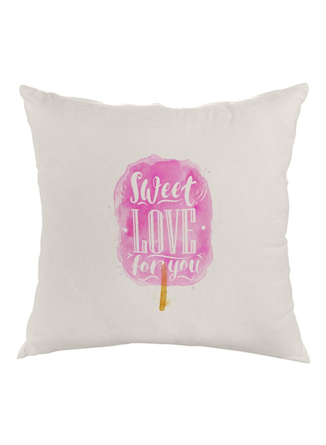 Sweet Love For You Printed Pillow White/Pink 40 x 40cm