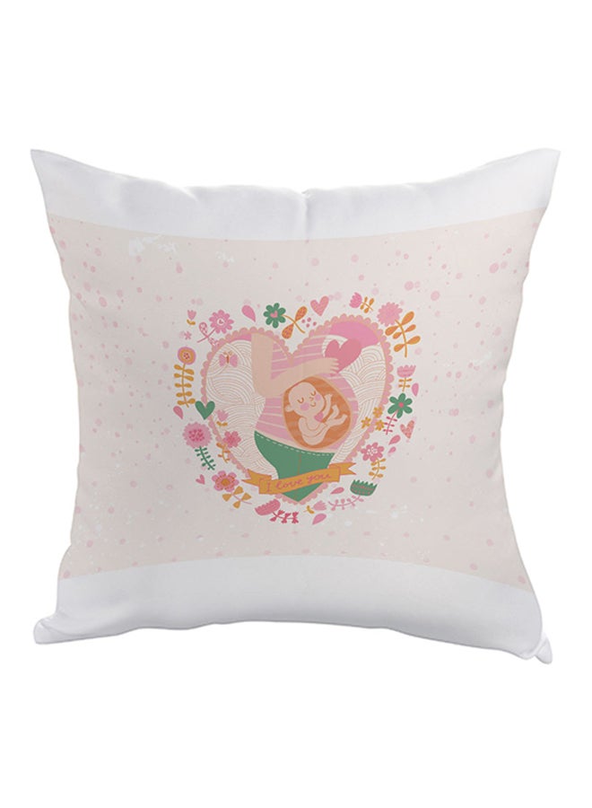 The Newborn Printed Pillow Beige/White/Pink 40 x 40cm