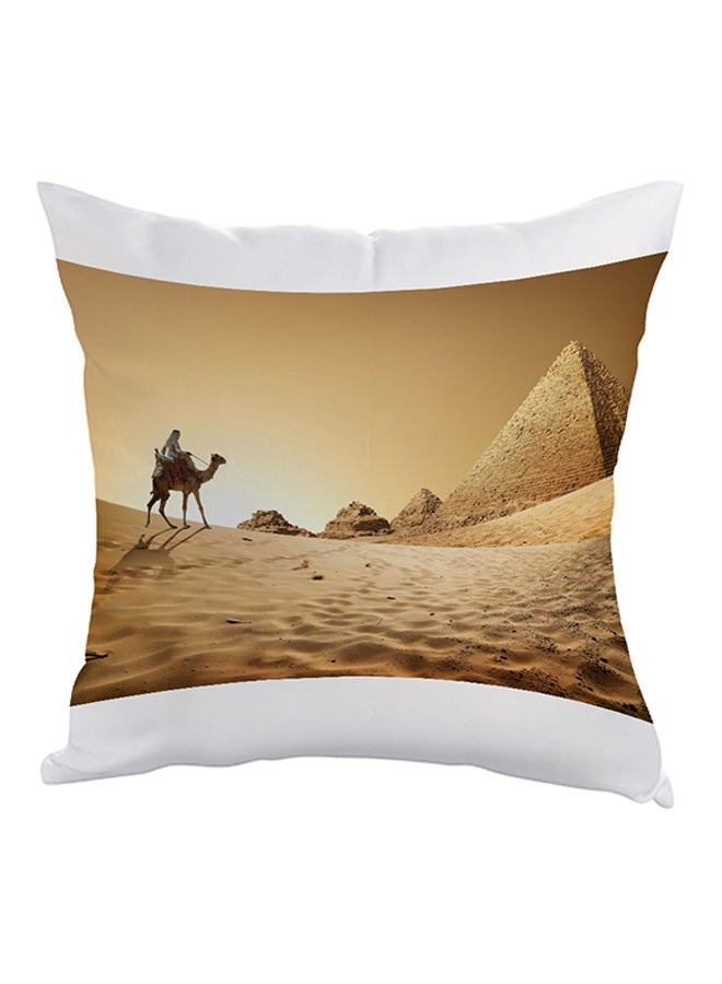 The Pyramids Of Egypt Printed Pillow Brown/White 40 x 40cm