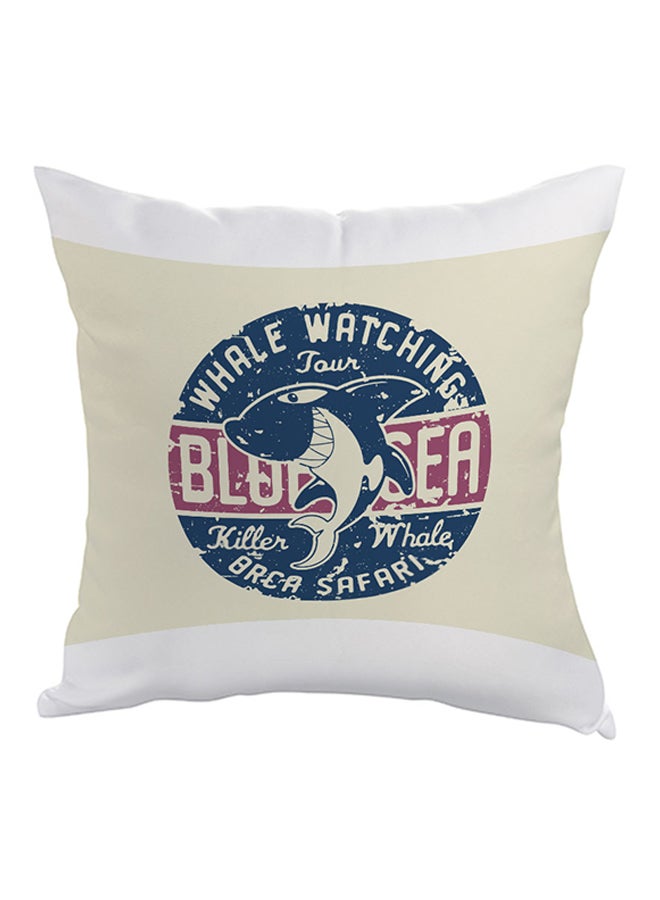 Decalac The Shark Printed Pillow Beige/White/Blue 40 x 40cm