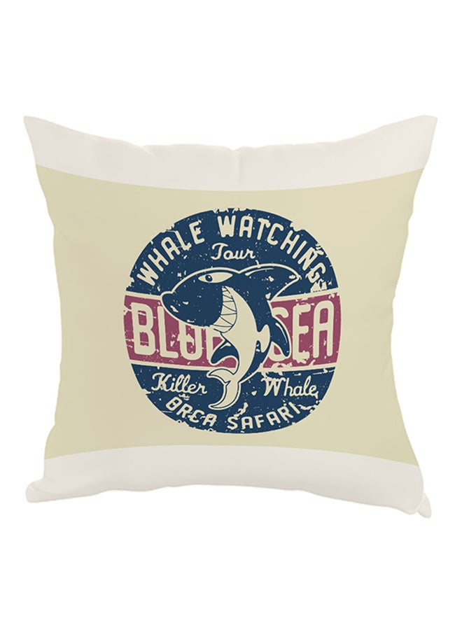 Decalac The Shark Printed Pillow Beige/White/Blue 40 x 40cm