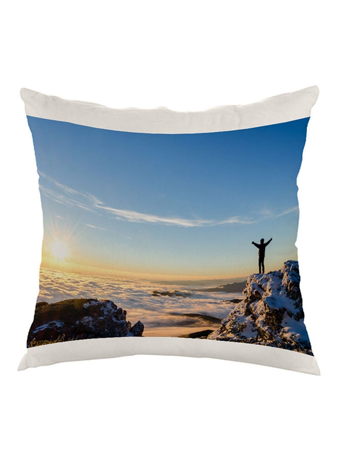 وسادة بطبعة "ذا سوميت" أزرق/أبيض/بني 40 x 40سم