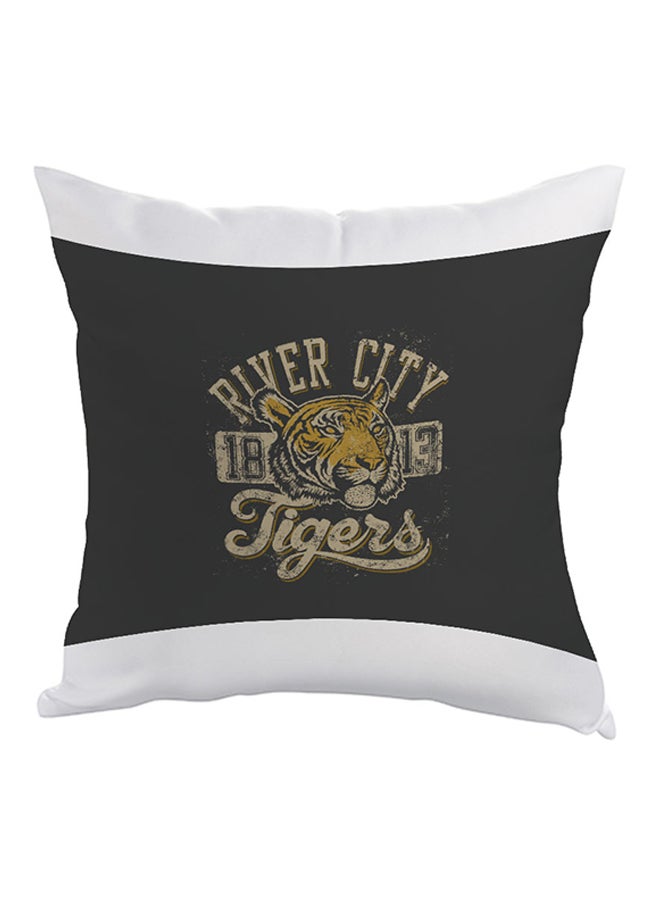 Decalac Tiger Image Printed Pillow Black/White/Yellow 40 x 40cm