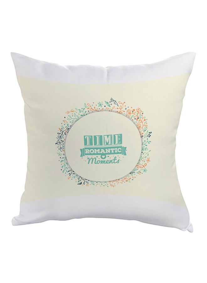 Time Romantic Moment Printed Pillow Yellow/White/Green 40 x 40cm