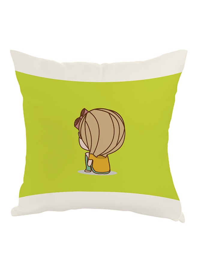 Decalac Time To Think Printed Pillow Green/Yellow/White 40 x 40cm