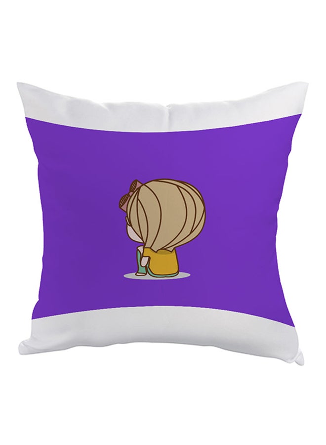 ديكالاك وسادة بطبعة "تايم تو ثنك" أرجواني/أصفر/أبيض 40 x 40سم