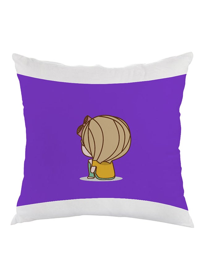 ديكالاك وسادة بطبعة "تايم تو ثنك" أرجواني/أصفر/أبيض 40 x 40سم