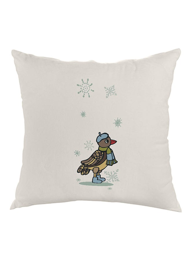 وسادة بطبعة "وينتر سيزون" أبيض/بني/أزرق 40 x 40سم