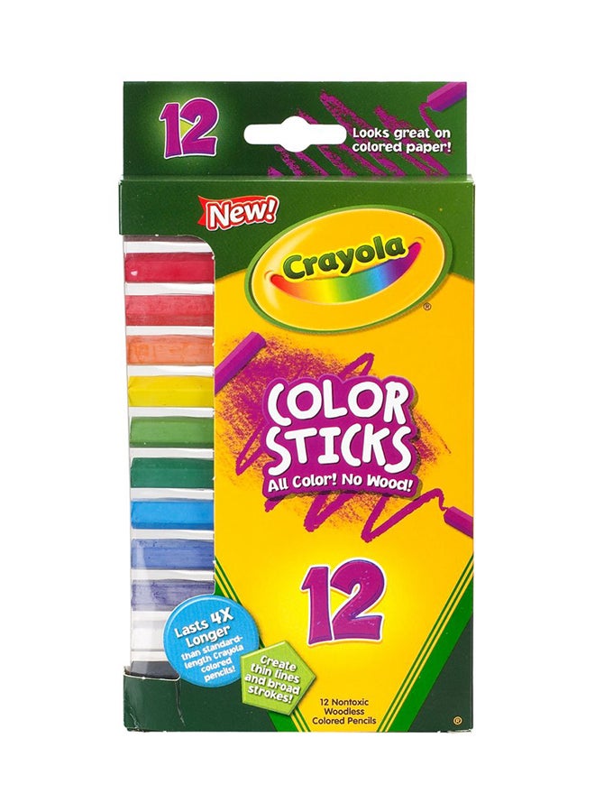 كرايولا طباشير ملونة مكونة من 12 قطعة أحمر/ برتقالي/ أصفر - Image 1