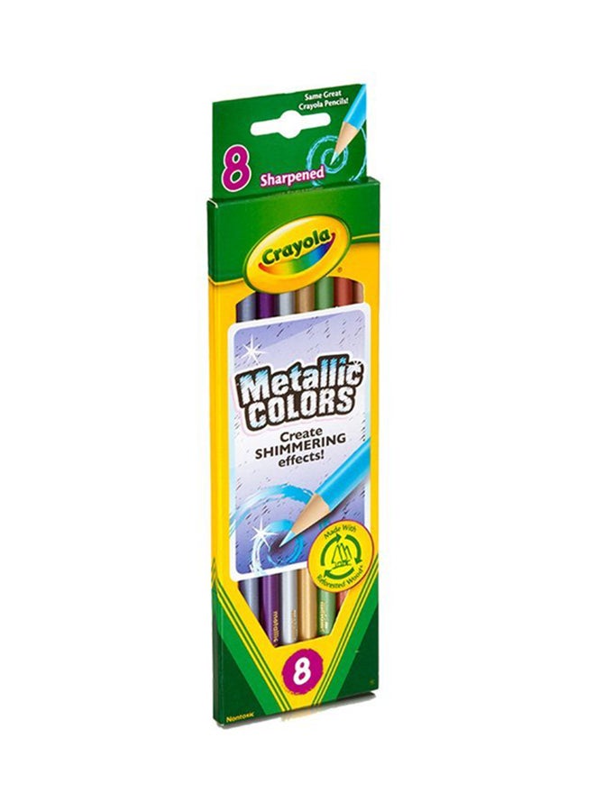 كرايولا أقلام رصاص ملونة معدنية مكونة من 8 قطع أزرق/أخضر/وردي - Image 2
