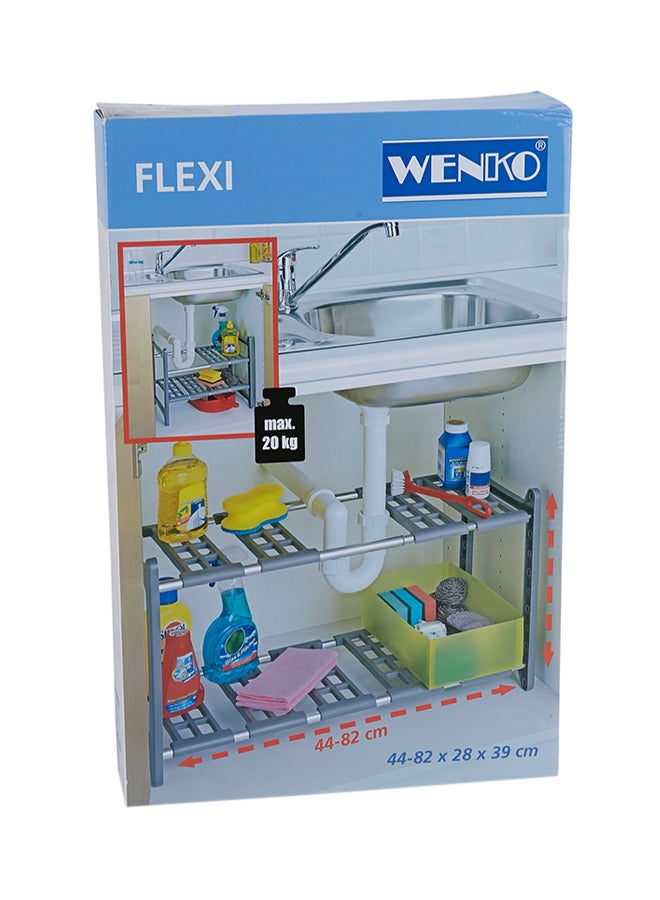 Wenko Flexi Under Cabinet Shelf Grey/Silver 39x44-82x28cm