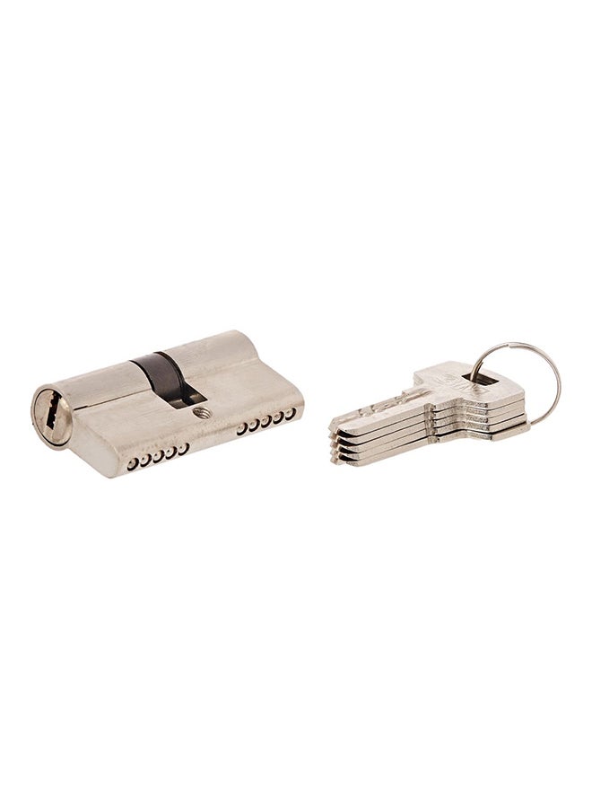 Generic Cylinder Door Lock Silver 60mm 