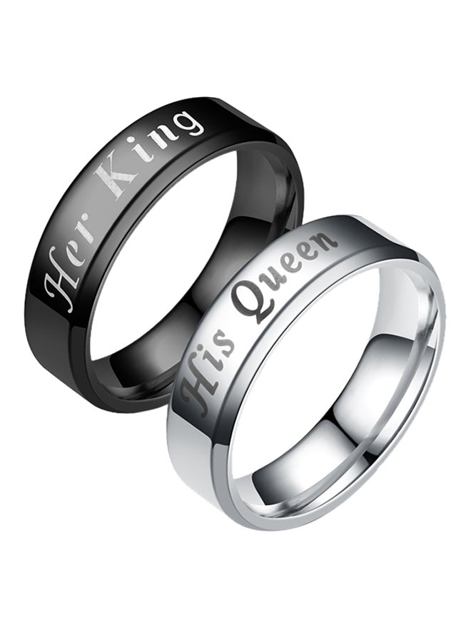 Tengsure Stainless Steel Her King And His Queen Couple Ring - Image 1