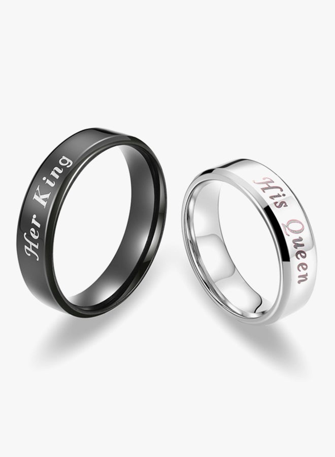 Tengsure Stainless Steel Her King And His Queen Couple Ring - Image 2