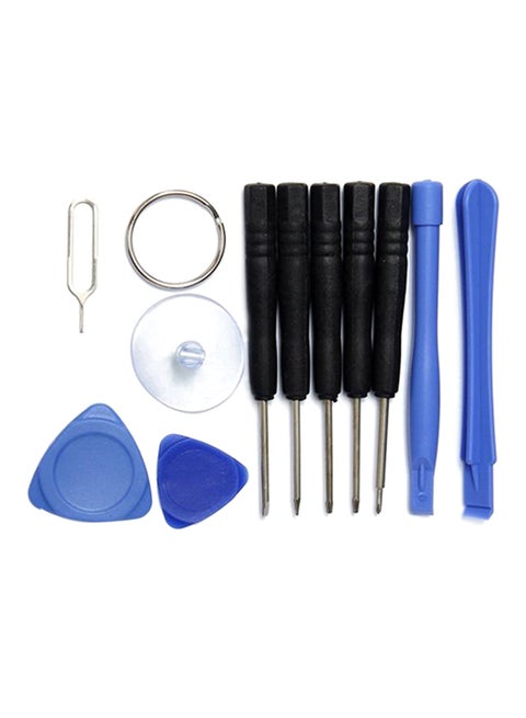 11-Piece Precision Repair Screwdriver For Mobile Phone Black/Blue
