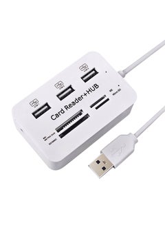 Generic 3-Ports USB Hub And High Speed External Memory Card Reader White  - Image 1
