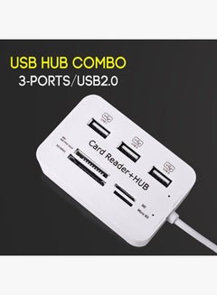 Generic 3-Ports USB Hub And High Speed External Memory Card Reader White  - Image 4
