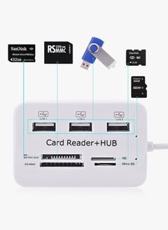 Generic 3-Ports USB Hub And High Speed External Memory Card Reader White  - Image 5