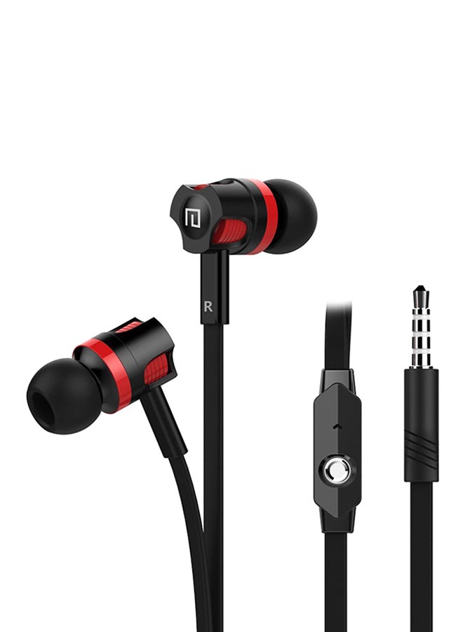 Straight Plug Wired In-Ear Headphone Black/Red  - Image 1
