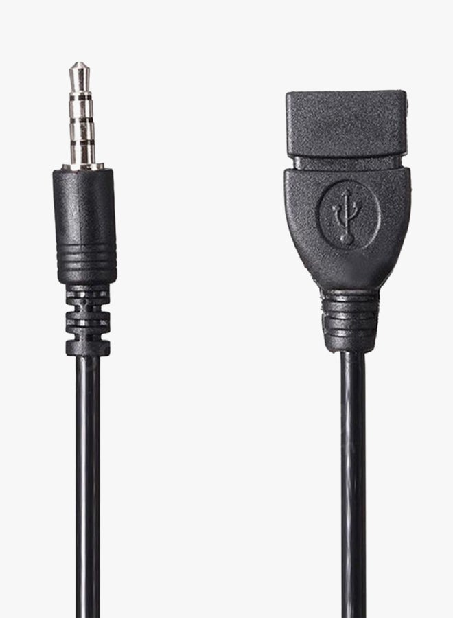 Male AUX To Female Converter Adapter Cable Black - Image 3