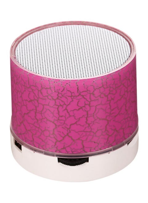 LED Portable Mini Bluetooth Speaker With USB And TF Port Pink/White