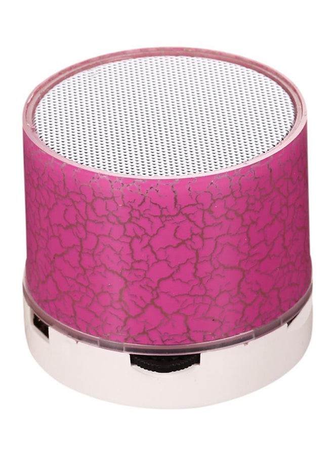 LED Portable Mini Bluetooth Speaker With USB And TF Port Pink/White