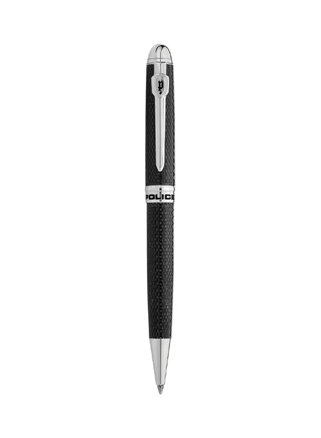 POLICE Medium Nib Knock Type Ballpoint Pen Black/Silver