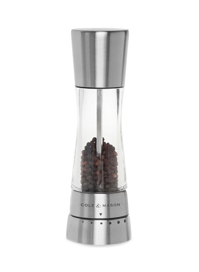 COLE & MASON Derwent Salt And Pepper Mill Clear/Silver 19.1x6x19cm