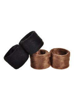 Hairagami 2-Piece Classic Pony Bun Tail Maker Brown/Black 
