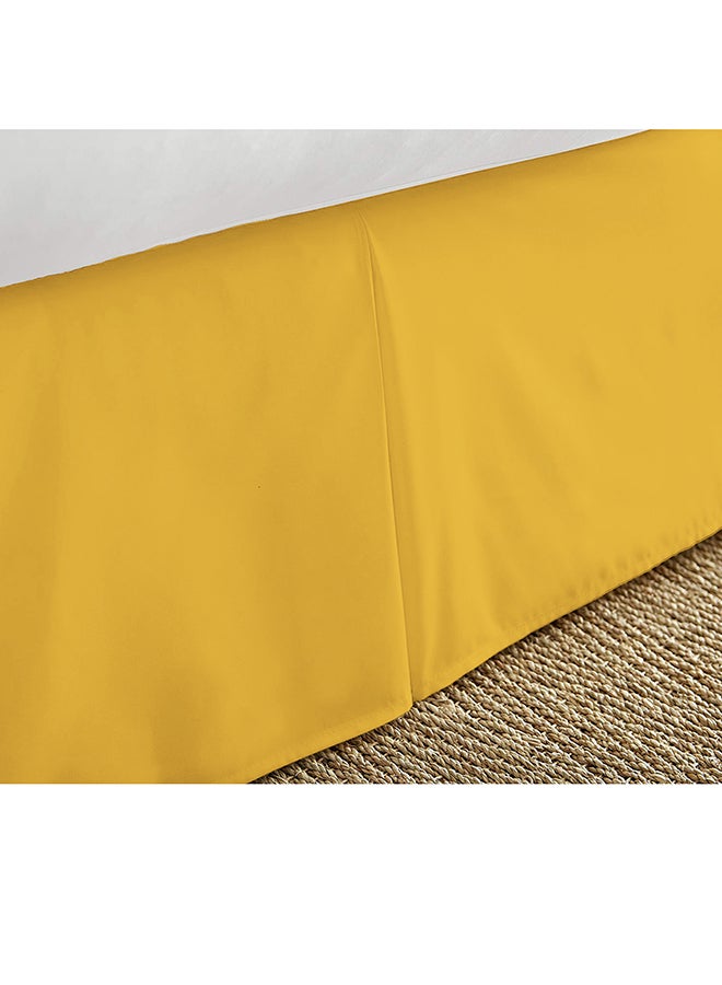 BedDecor - Solid Pleated Bed Skirt satin Gold King - Image 1