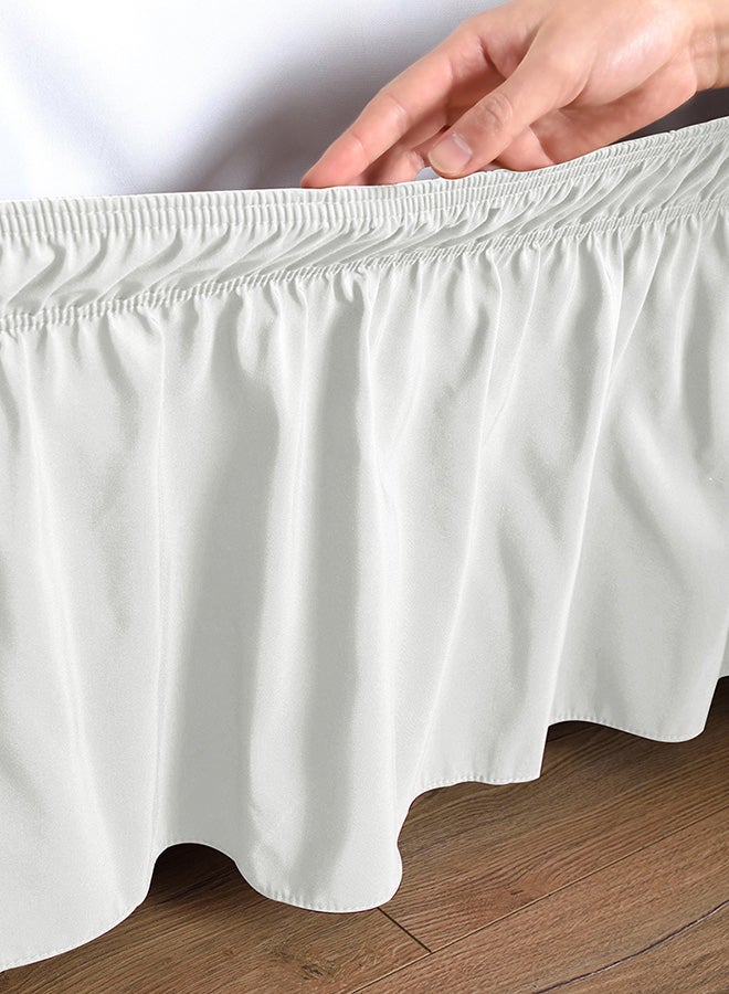BedDecor Solid Wrap Around Bed Skirt Satin White  - Image 2