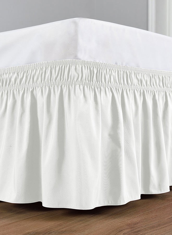BedDecor Solid Wrap Around Bed Skirt Satin White  - Image 3