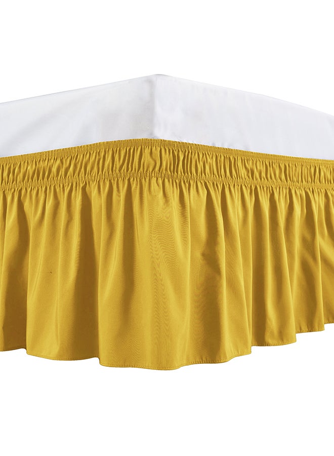 BedDecor - Solid Wrap Around Bed Skirt satin Gold Super King - Image 1